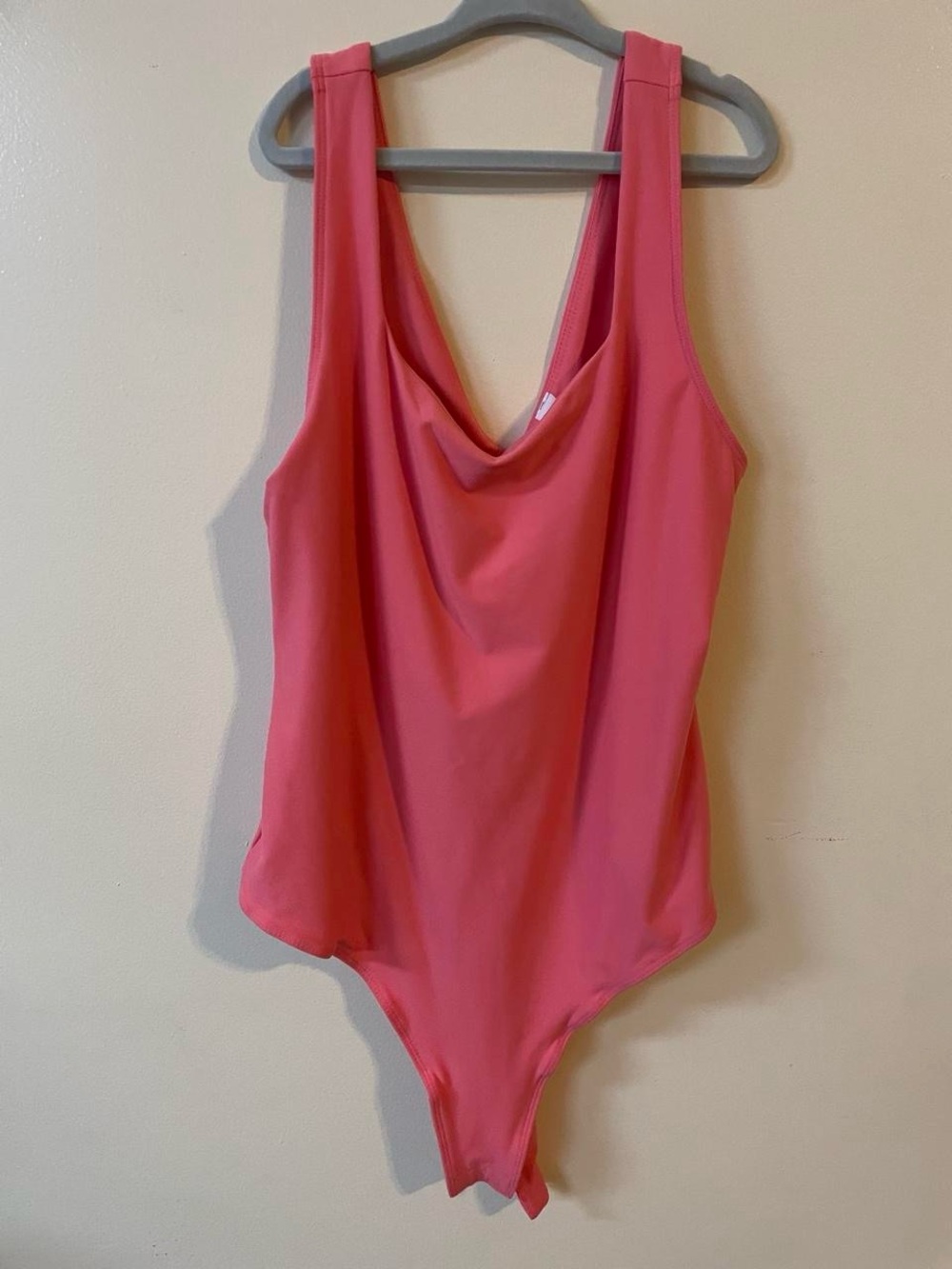 Sleek Cowl Neck Pink Bodysuit